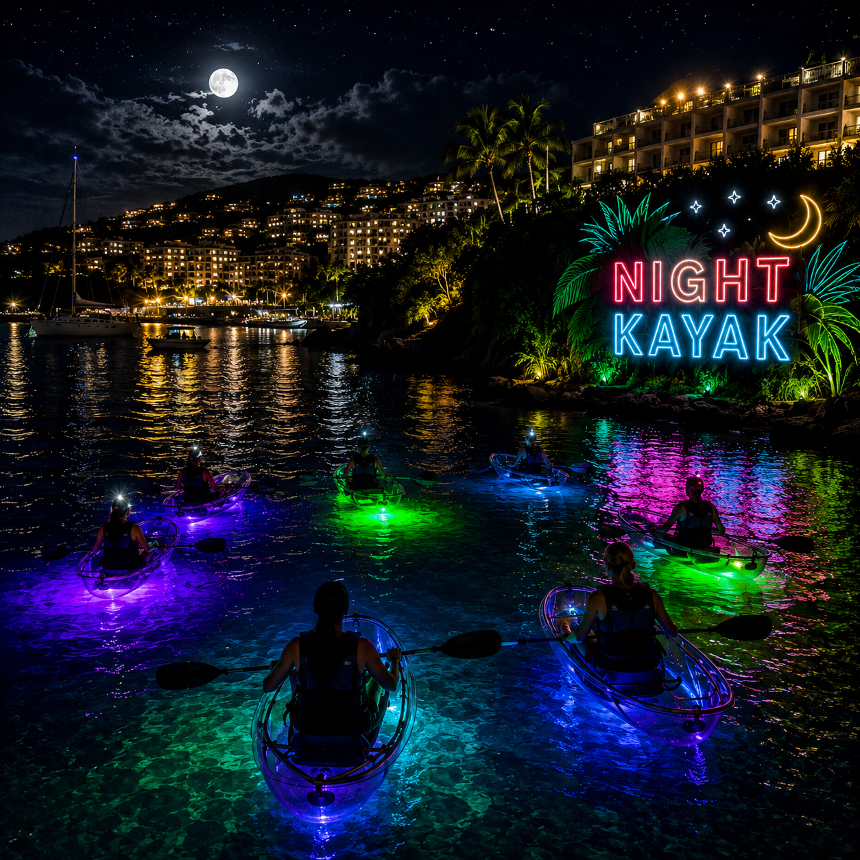 Night kayaking adventure in St. Thomas