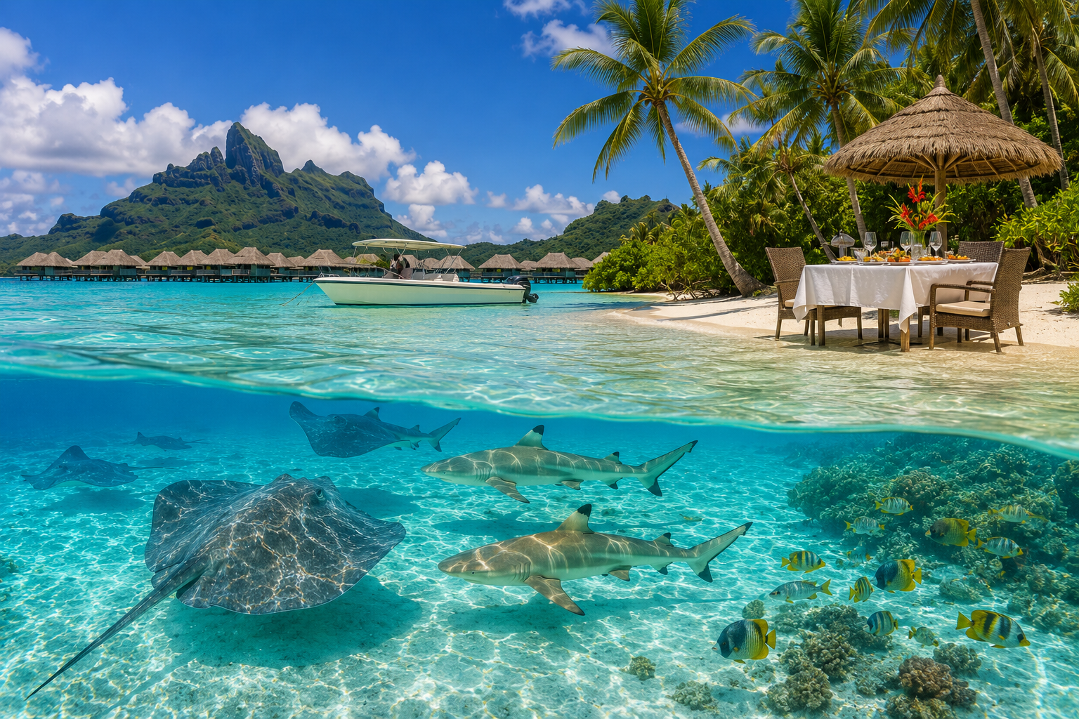 Private Bora Bora Lagoon Tour and Motu Lunch