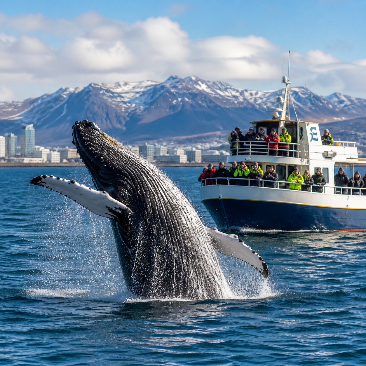 Whale watching Iceland ocean